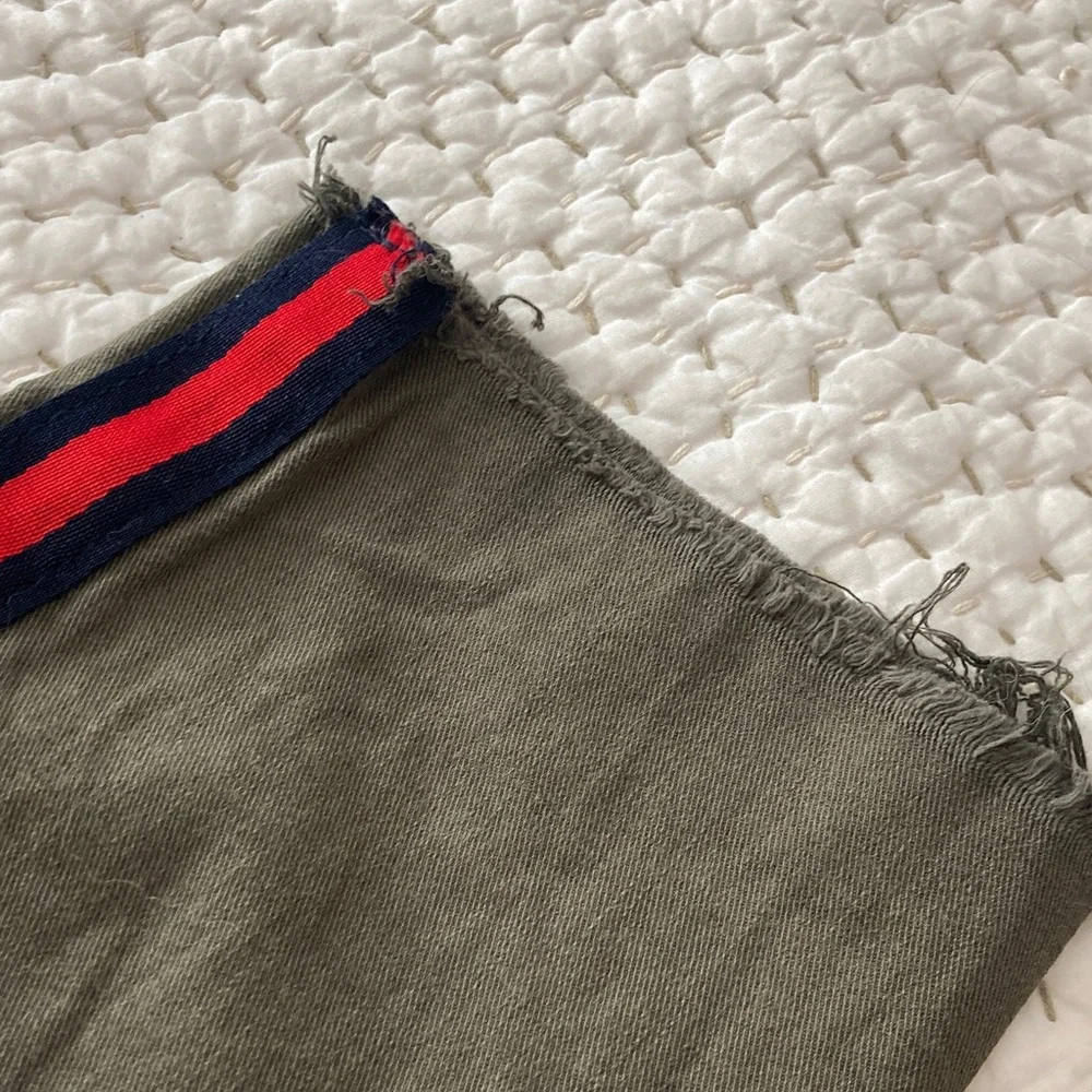 Pistola Olive Green Mossy Red Navy Stripe Ankle Jeans Womens Sz 29 Cotton Blend - Picture 4 of 8